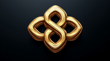 Golden Abstract Knot Design on Dark Background