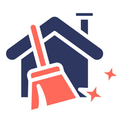 Cleaning glyph color icon