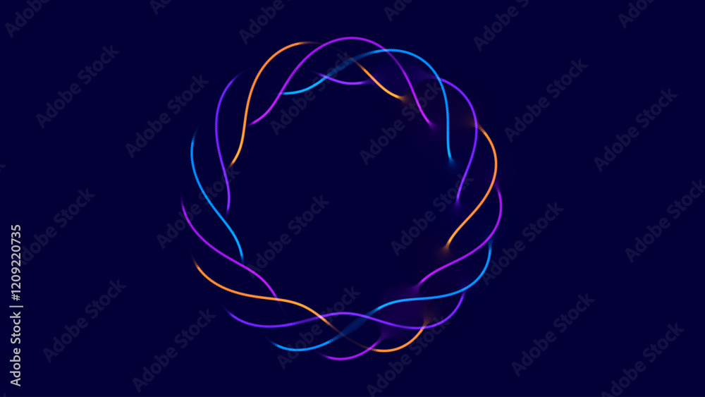 Poster Dynamic Round Twisted Shape. Abstract Modern Graphic Design Element. Geometric Braid Symbol. Colorful Gradient Blend Design. Creative Vector Template. Impossible Circle Sign. Abstract Design Vector.