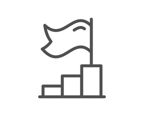 Staircase line icon. Success goal challenge sign. Business target steps symbol. Quality design element. Linear style staircase icon. Editable stroke. Vector