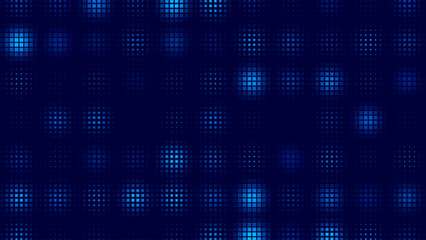 Blue Tech Finance Fintech Background Abstract Pixel Pattern. Abstract Business Tech Science Pixel Glow Mosaic Vector Backdrop.