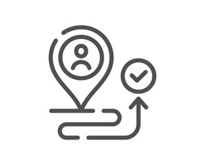 Customer service line icon. User journey sign. Business solution symbol. Quality design element. Linear style customer icon. Editable stroke. Vector