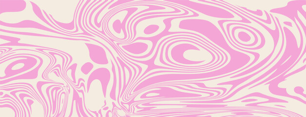 Pink candy pattern background. Abstract vector melting caramel texture. Strawberry cream swirl. Liquid mousse twirl bg. Psychedelic trippy raspberry ice-cream. Vintage distorted marble cake texture