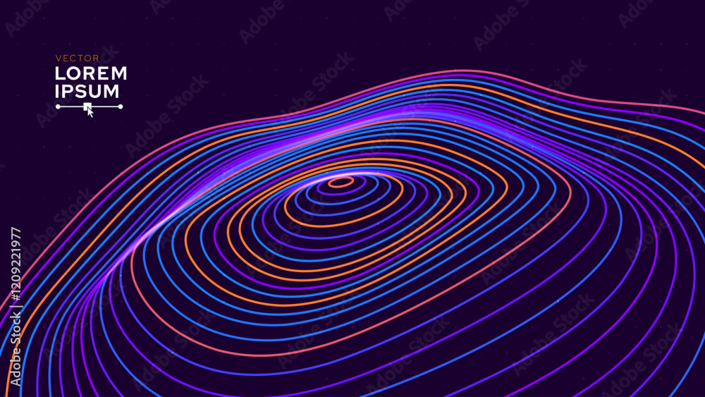 Leinwandbilder abstract circular line trails moving in circle. blue digital business or science background. medical
