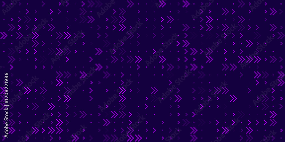 Aufkleber Purple Pixel Arrows Moving Forward Background. Retro Abstract High-Speed movement. Dynamic Arrows Movement Technology Pattern for Banner or Poster Design Concept. Vector Illustration.