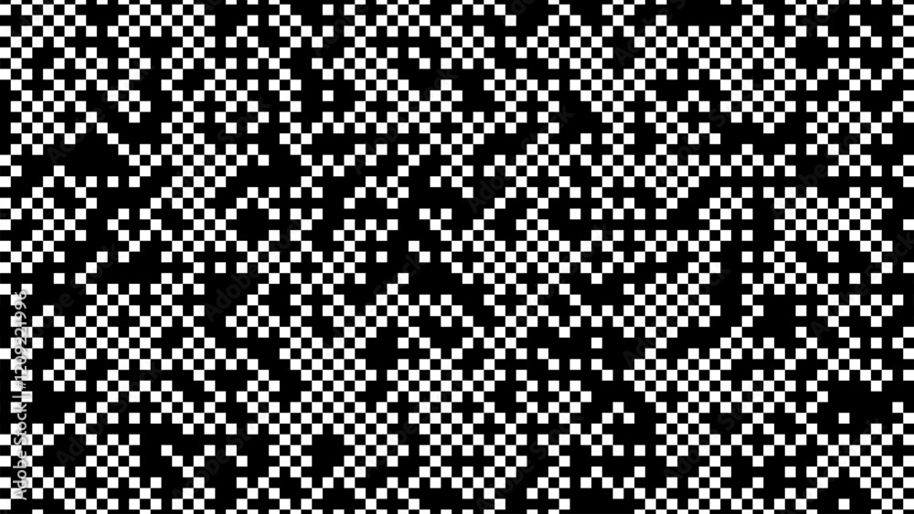 Poster glitch checkered pixels pattern. pixel art chaotic glitchy background. 90s cctv vhs screen vibe. vec