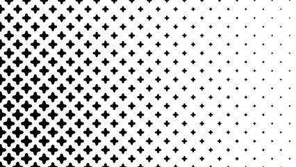 Abstract Geometric Mosaic Gradient Tiles Pattern. Hipster Fashion Design Print Plus Sign Pattern. Halftone Gradient Minimal Background. Vector Illustration.