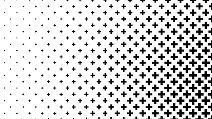Abstract Geometric Mosaic Gradient Tiles Pattern. Mathematical Plus Symbols Pattern. Halftone Gradient Minimal Background. Vector Illustration.