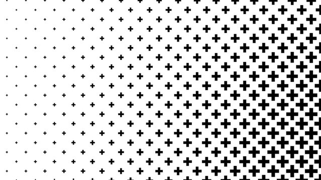 Abstract Geometric Mosaic Gradient Tiles Pattern. Mathematical Plus Symbols Pattern. Halftone Gradient Minimal Background. Vector Illustration.