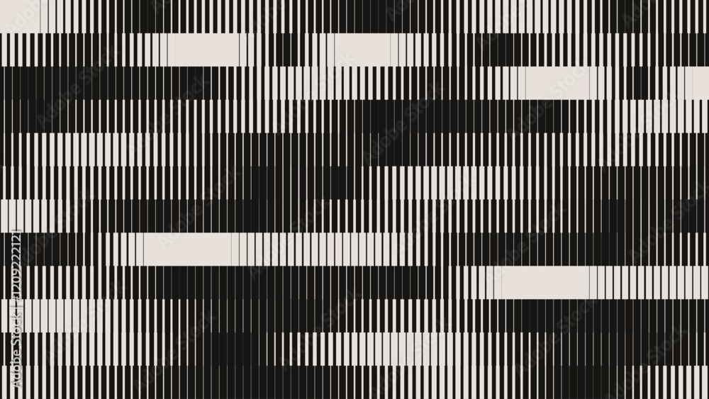 Fototapete Glitch TV Stripes Screen. Random Width Lines Glitch Overlay Texture. Retro Vintage TV Signal Error Aesthetics. Vaporwave Retrowave Abstract Lines Background. Vector Illustration.