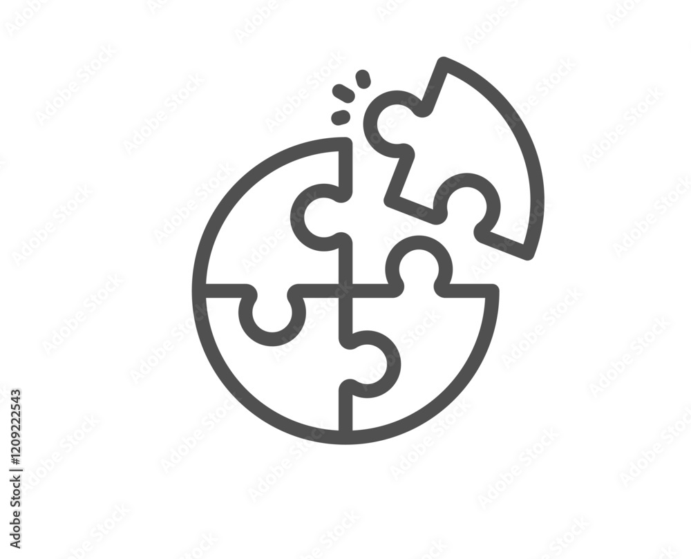 Poster problem solve line icon. puzzle solution sign. making decision symbol. quality design element. linea