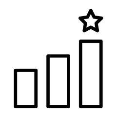 Star Review Chart Vector Line Icon Design