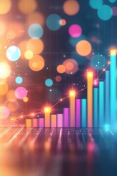 Futuristic scatter plots glowing with multi-layered analytics data