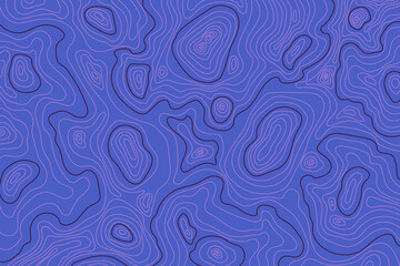 Topographic Map with Abstract Lines. Cartography texture with geographic mountain relief. Wavy abstract contour background with cartography texture 