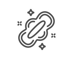 Sanitary pad line icon. Menstrual napkin sign. Female hygiene symbol. Quality design element. Linear style pad icon. Editable stroke. Vector © blankstock