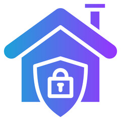 Home Security glyph gradient icon