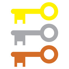 Key lock flat icon vector