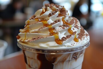 close-up of Ice coffee