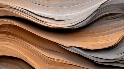 A close-up view of a textured surface with swirling patterns in shades of orange, gray, and white.