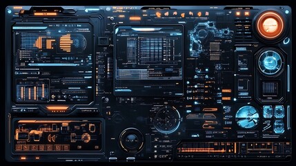 Futuristic Tech Interface: Digital Dashboard Design