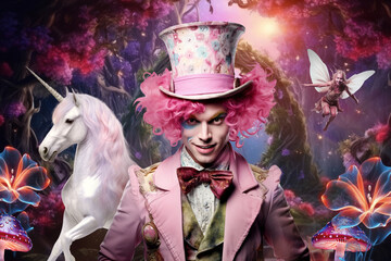 Obraz premium Wonderland characters fantasy remix