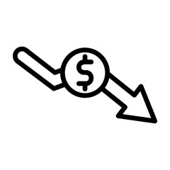 Value Decrease Vector Line Icon Design