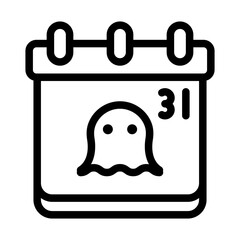 halloween calendar outline style
