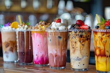 fruit juices drinks in glass