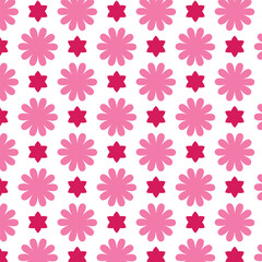 seamless pattern with pink flowers