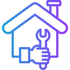 Repair line gradient icon