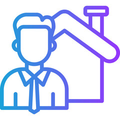 Home Ownership line gradient icon
