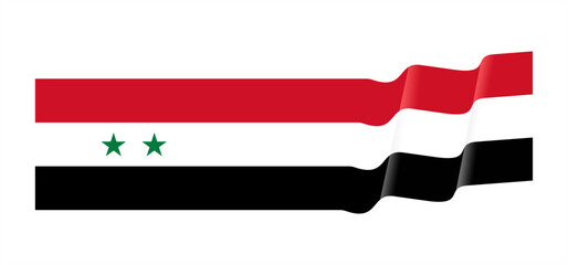 Syria flag waving style. National flag. Banner and border design element. 