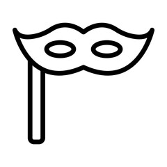 Party Mask Vector Line Icon Design