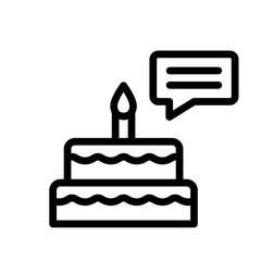 Fototapeta premium Birthday Wish Vector Line Icon Design