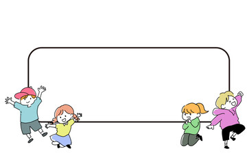 Fototapeta premium 飛び跳ねる子どもたち