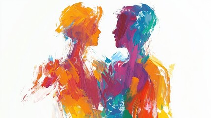 Abstract Figurative Artwork. Colorful Brush Strokes. Generative AI