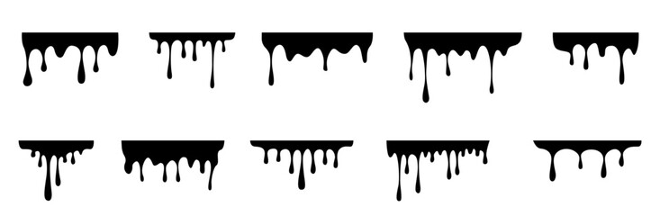 Set Collection Dripping Paint Illustration