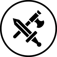 Axe And Sword Icon Style