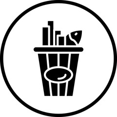 Fish And Chips Icon Style