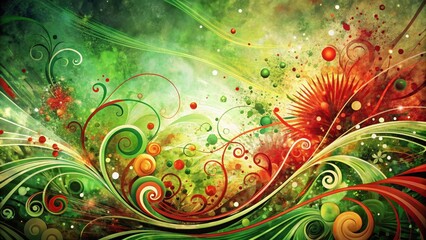 Abstract Whimsical Garden An Enchanting Tapestry of Vivid Hues, Organic Forms, and Dynamic Swirls, Evoking a Sense of Joyful Energy and Artistic Freedom