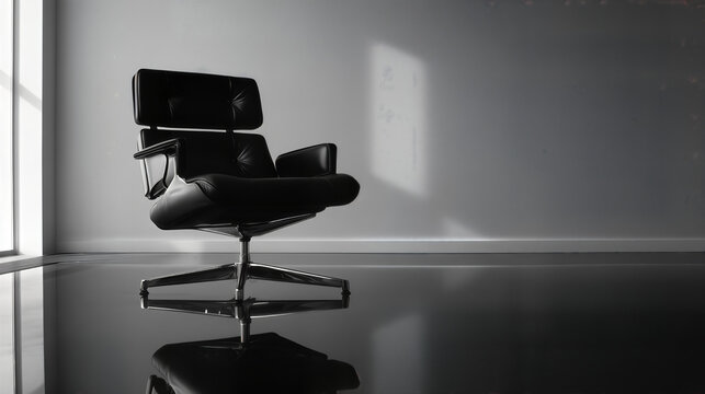 black modern minimalist office - Powered by Adobe