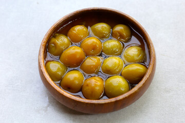 Pickled Chinese plums or Japanese apricots