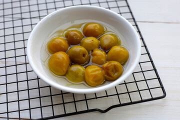 Pickled Chinese plums or Japanese apricots