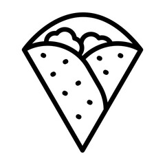 Crepe Vector Line Icon Design