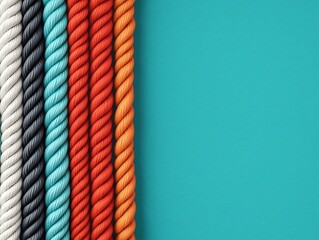 Innovative Polymer Fiber Textiles and Ropes in Vibrant Flat Design with Copy Space