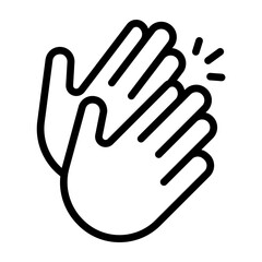 Clapping Hands Vector Line Icon Design