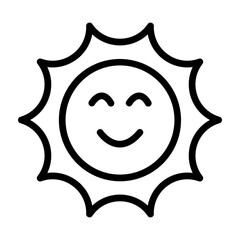 Sunshine Vector Line Icon Design