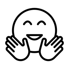Hugging Face Vector Line Icon Design