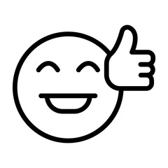 Thumbs Up Vector Line Icon Design