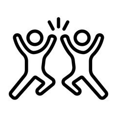 Obraz premium High Five Vector Line Icon Design